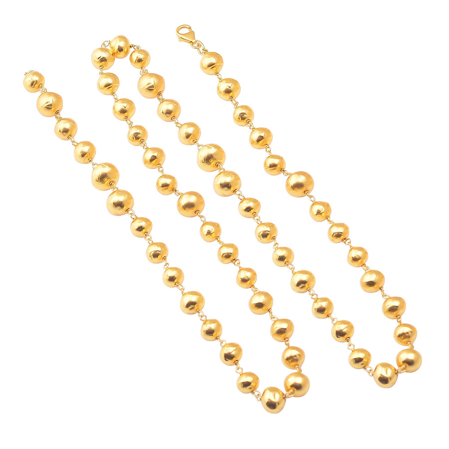 Buy Handmade Silver Gold Plated Hollow Beads Necklace