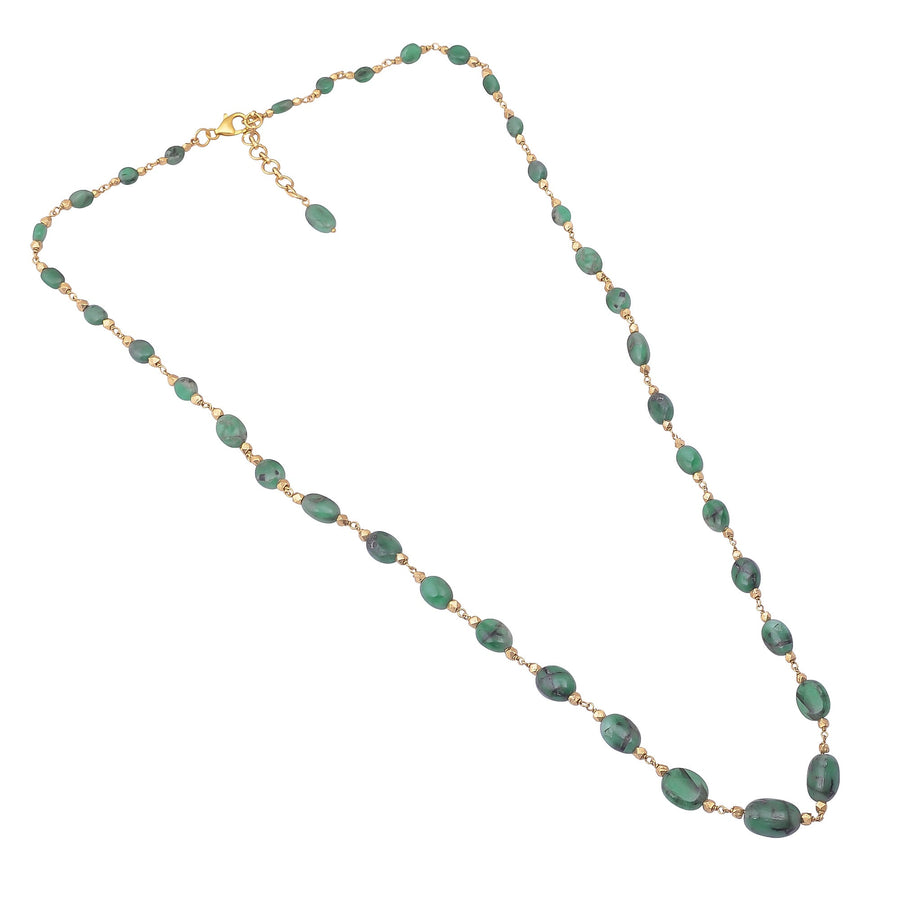 Buy Handmade Silver Gold Plated Emerald Mani Necklace