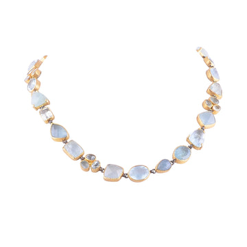 Buy Indian Handmade Silver Gold Black Plated Aquamarine Necklace