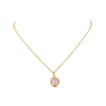 Buy Indian Handcrafted Silver Gold Plated Rose Quartz Pendant Necklace
