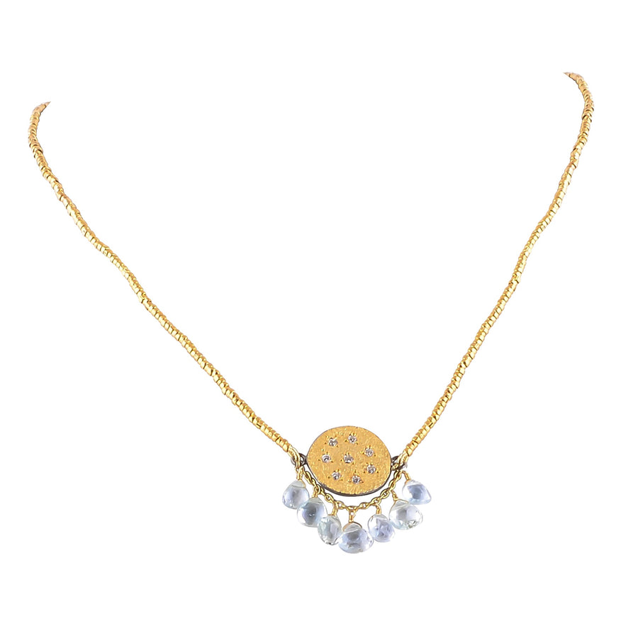 Buy Handmade Silver Gold Plated Zircon/aquamarine Pendant Necklace