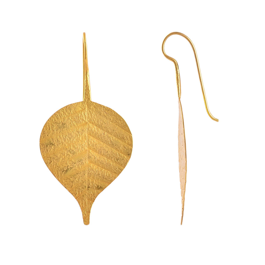 Buy Hand Crafted Silver Gold Plated Leaf Earring