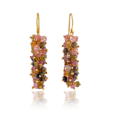 Buy Handmade Silver Gold Plated Tourmaline Grape Cluster Earring