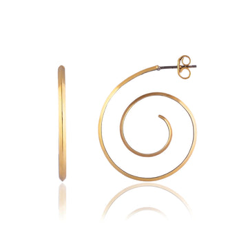 Buy Hand Crafted Silver Gold Black Plated Spiral Hoop