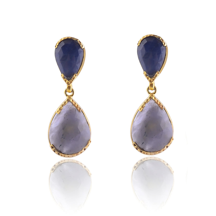 Buy Handmade Silver Gold Plated Sapphire Earring