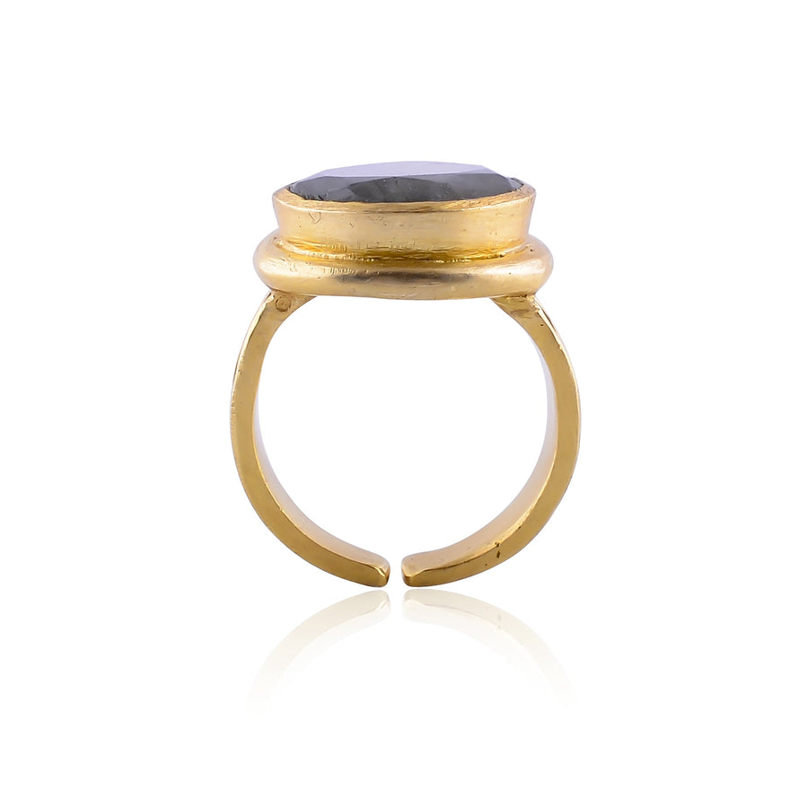 Buy Handmade Silver Gold Plated Labradorite Ring