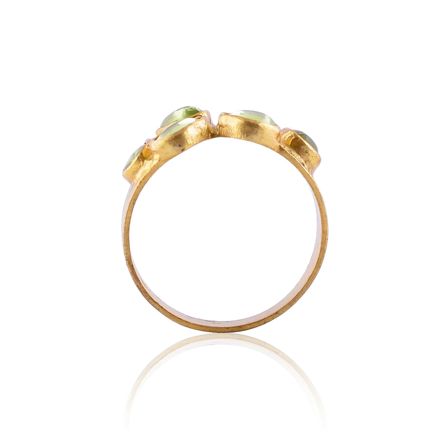 Buy Handcrafted Silver Gold Plated Peridot Ring