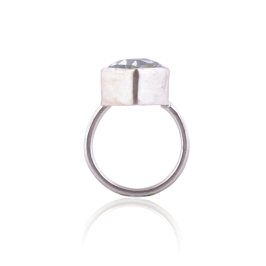 Buy Handmade Silver Green Amethyst Ring