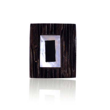 Buy Handmade Silver Gold Plated Wooden Mop Inlay Ring
