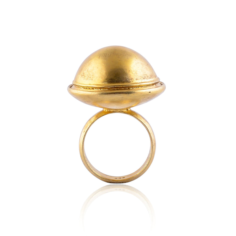 Buy Handcrafted Silver Gold Plated Dome Ring