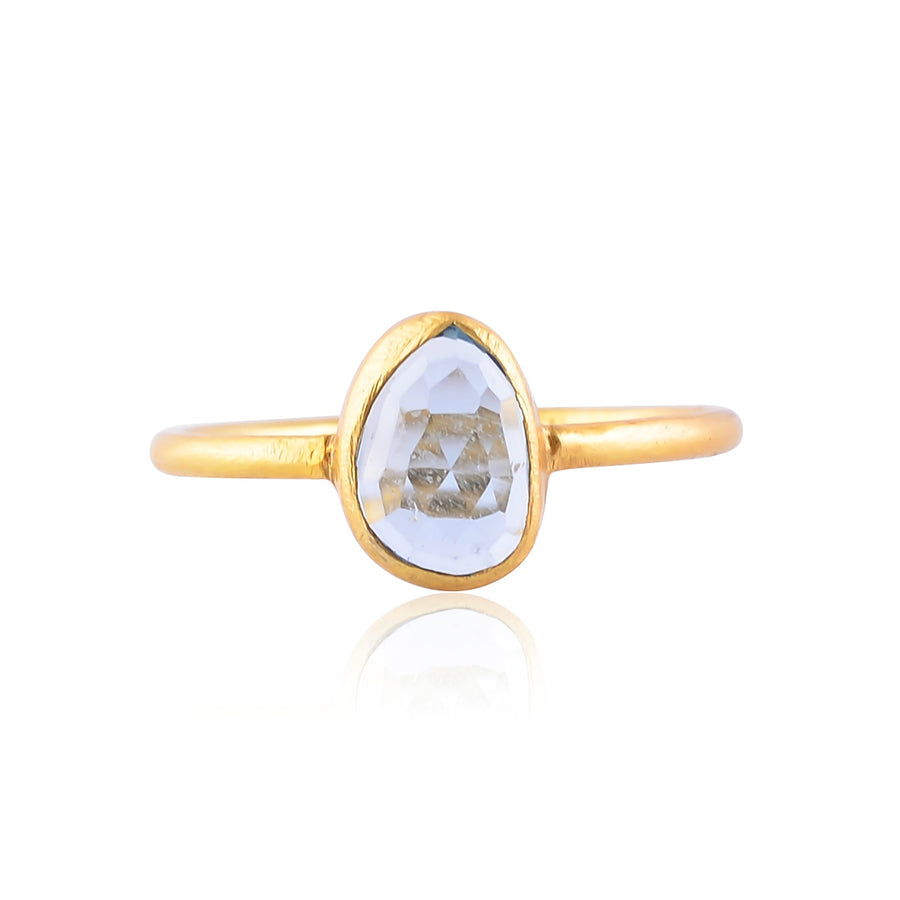 Buy Handmade Silver Gold Plated Blue Topaz Ring