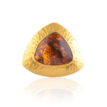 Buy Indian Handcrafted Silver Gold Plated Amber Ring
