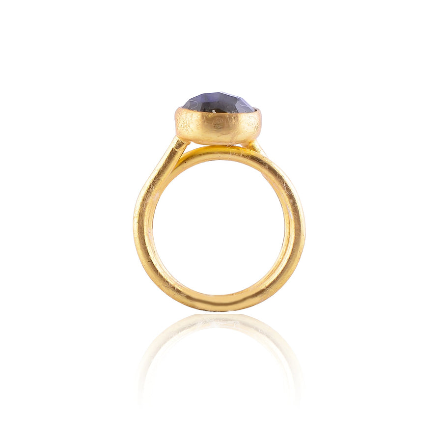 Buy Handcrafted Silver Gold Plated Labrodorite Ring