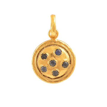 Buy Indian Handmade Silver Gold Plated Iolite Pendant
