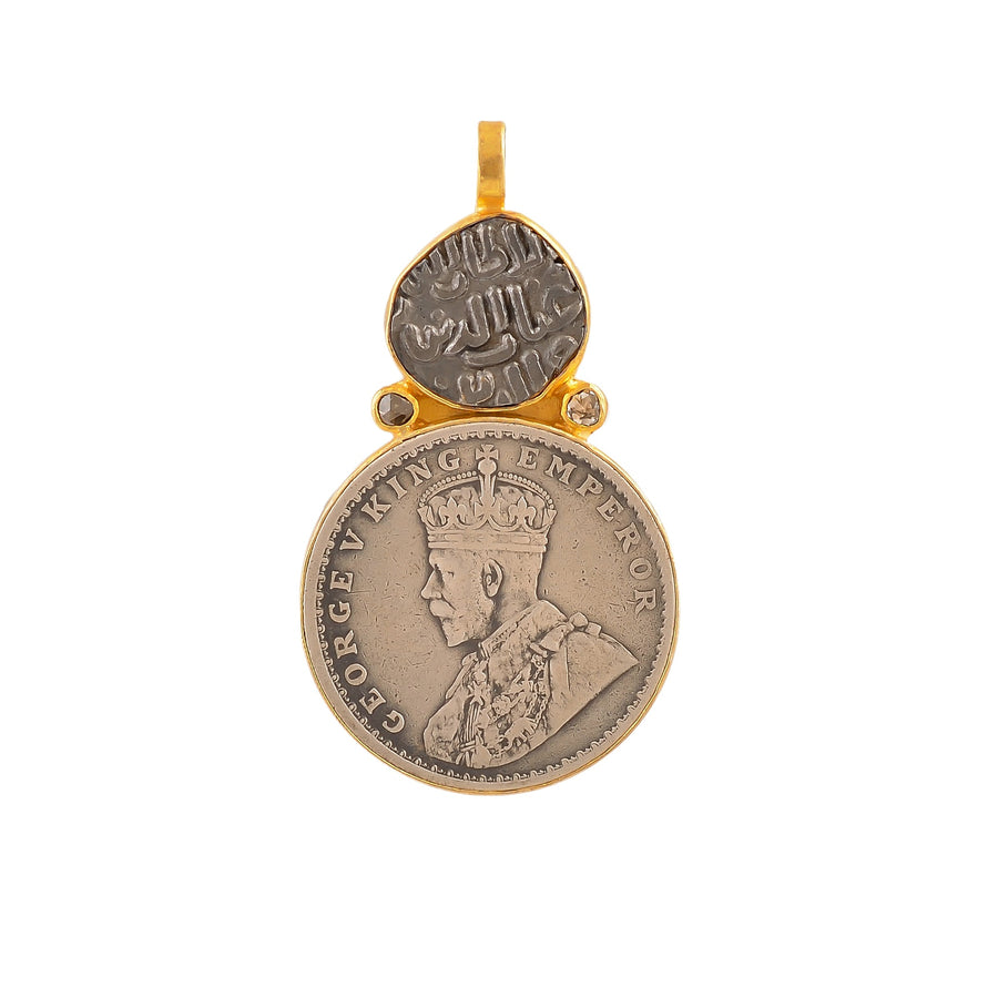 Buy Handmade Silver Gold Plated Coin/diamond Pendant