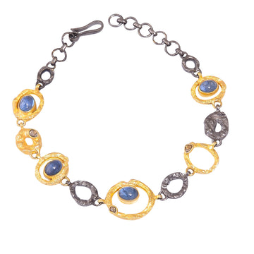 Buy Handmade Silver Gold Black Plated Aquamarine/diamond Bracelet