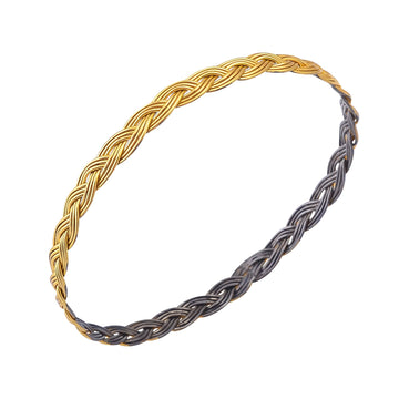 Buy Indian Handcrafted Silver Gold/black Plated Woven Bangle