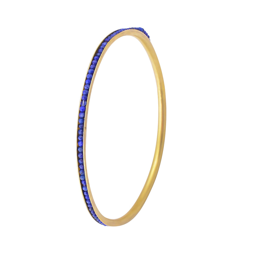 Buy Handcrafted Silver Gold Plated Lapis Bangle