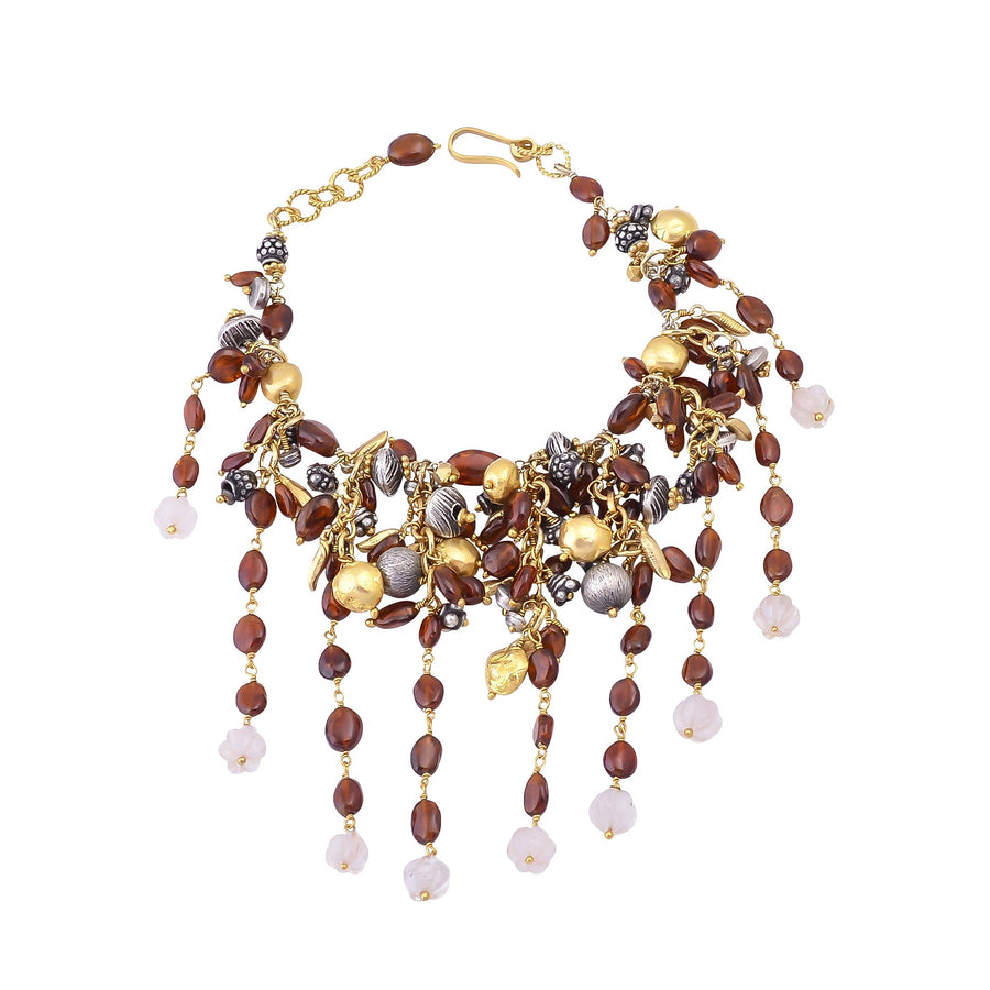 Buy Handmade Silver Gold Black Plated Beads Charm/garnet Bracelet